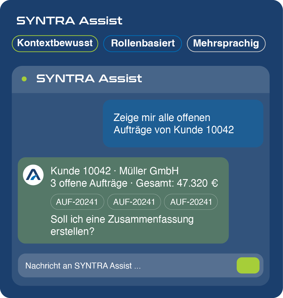 SYNTRA Assist Chat Screen SYNTRA Assist Chat Screen